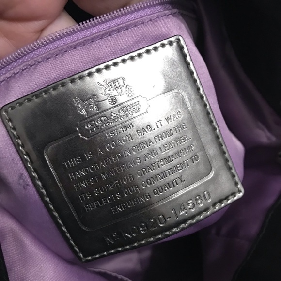 Coach Signature C Black Canvas Crossbody Purse - Picture 4 of 5